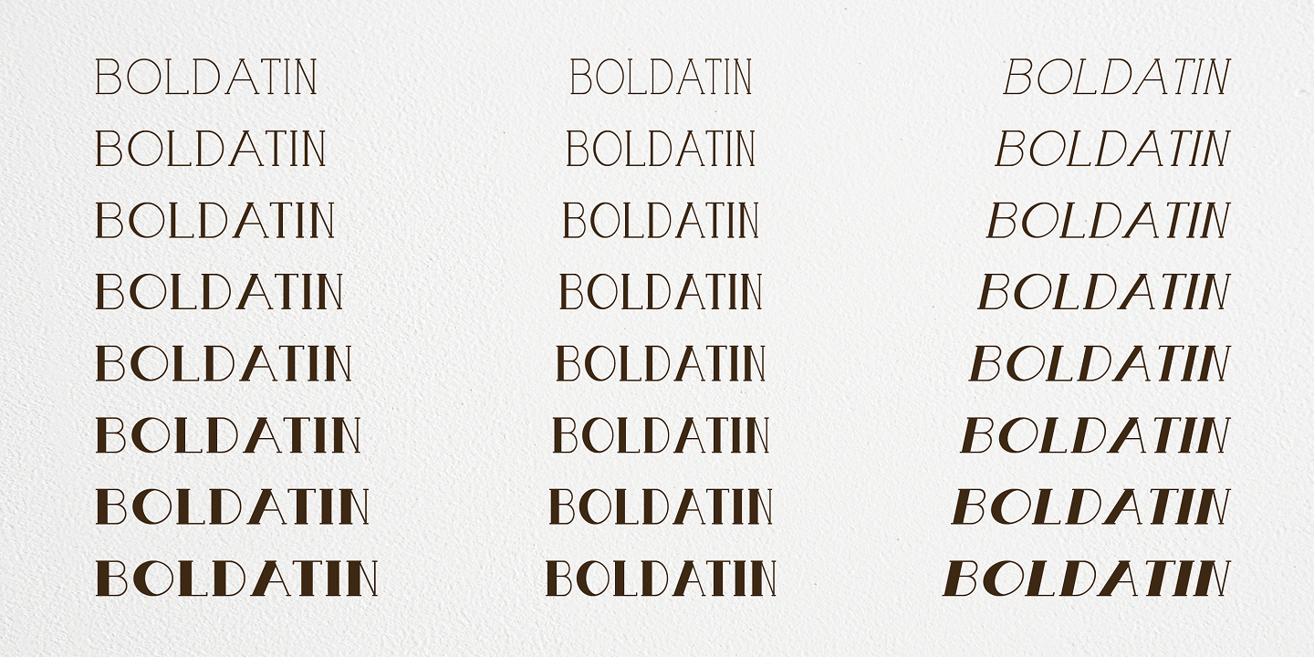 Пример шрифта Boldatin Bold Slanted Condensed
